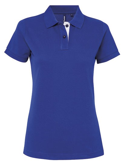 Asquith & Fox - Women´s Classic Fit Contrast Polo - Royal, White