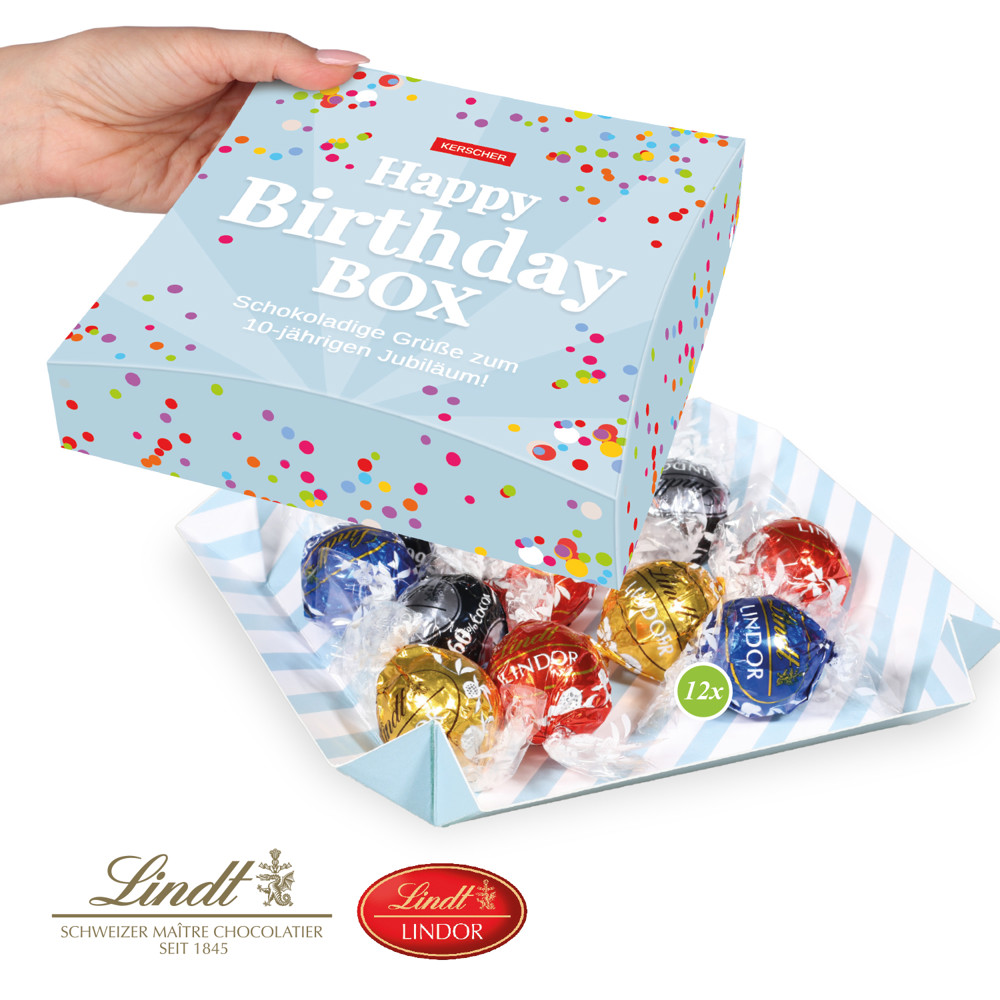 Präsentbox mit Lindt Lindor Pralinés