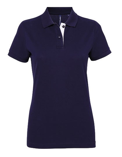 Asquith & Fox - Women´s Classic Fit Contrast Polo - Navy, White