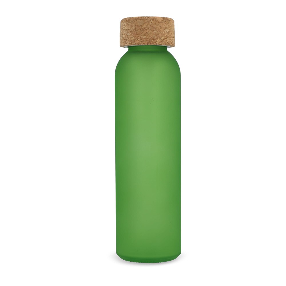 Gefrostete flasche aus recyceltem Glas mit Korkdeckel 500ml